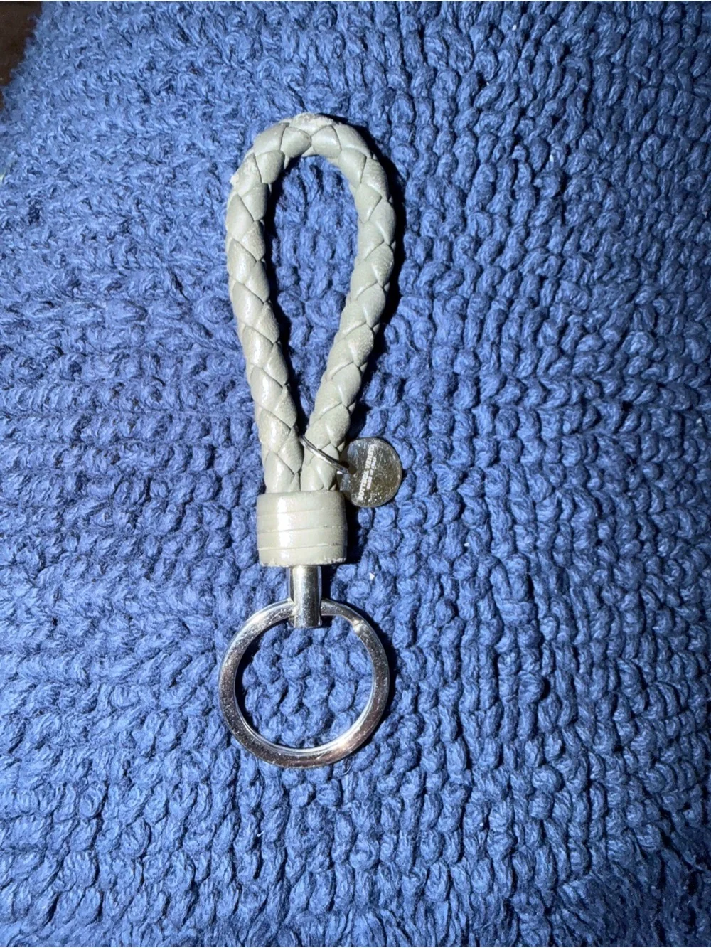 Bottega Veneta Unisex Gray Braided Key Loop/Chain, Bag Charm, ID Badge